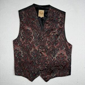 Wahmaker Vest Mens Medium Multicolor Paisley Western Frontier Cowboy Formal